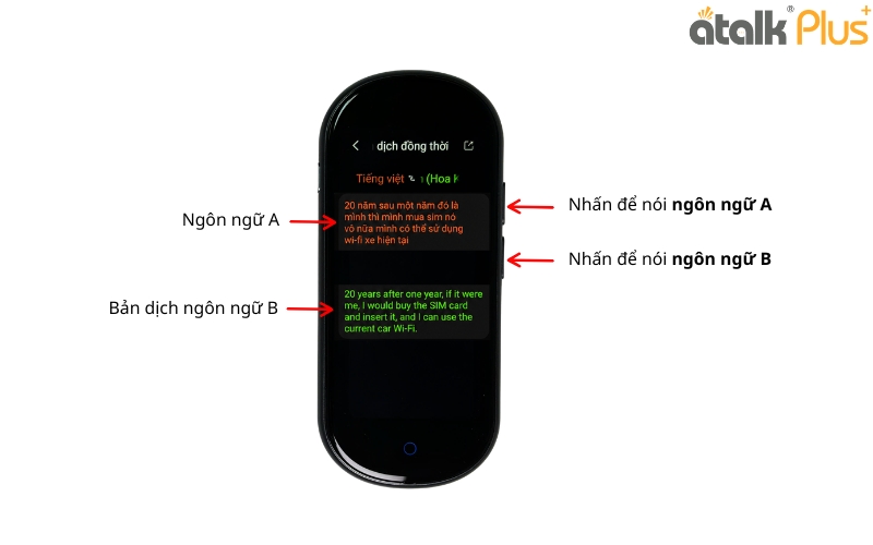 Cách Sử Dụng Dịch Đồng Thời Trên Máy Thông Dịch Tự Động ATalk Plus+ 150 Ngôn Ngữ
