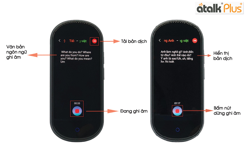 Hướng dẫn sử dụng tính năng dịch ghi âm trên máy phiên dịch Atalk Plus+ [New Version 16GB]