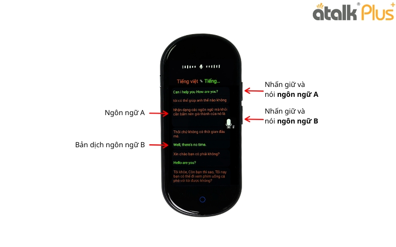 Các Dùng Dịch Giọng Nói 2 Chiều Online Trên Máy Thông Dịch ATalk Plus+ Bản Nâng Cấp Mới