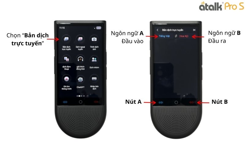 Hướng Dẫn Sử Dụng Tính Năng Dịch Giọng Nói 2 Chiều Trên ATalk Pro S