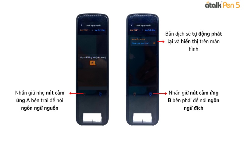 Các dịch giọng nói ngoại tuyến trên ATalk Pen 5