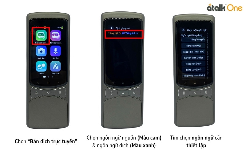 Hướng dẫn sử dụng tính năng chuyển đổi giọng nói trực tuyến trên máy phiên dịch ATalk One