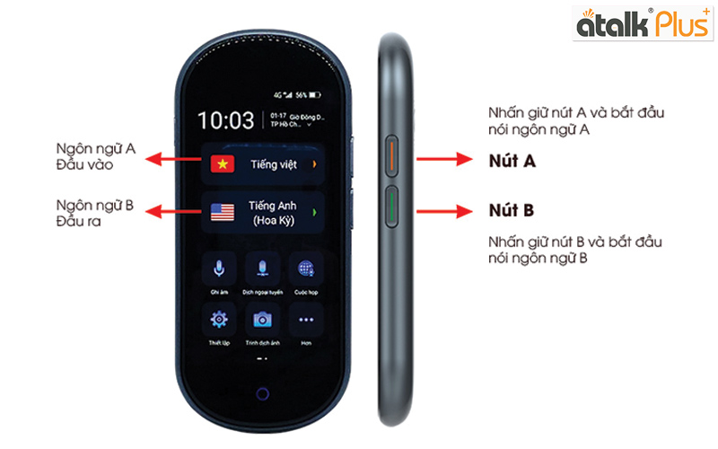 Hướng dẫn sử dụng tính năng dịch giọng nói Online 137 ngôn ngữ trên máy phiên dịch Atalk Plus+ [Phiên bản mới 16GB]