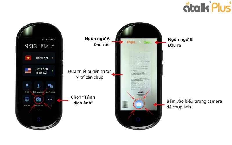 Hướng Dẫn Cách Dùng Dịch Hình Ảnh Trên Thiết Bị ATalk Plus+ 150 Ngôn Ngữ
