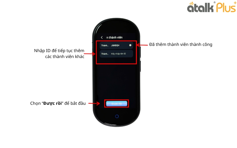 Bắt Đầu Cuộc Họp Sau Khi Đã Thêm Đủ Thành Viên