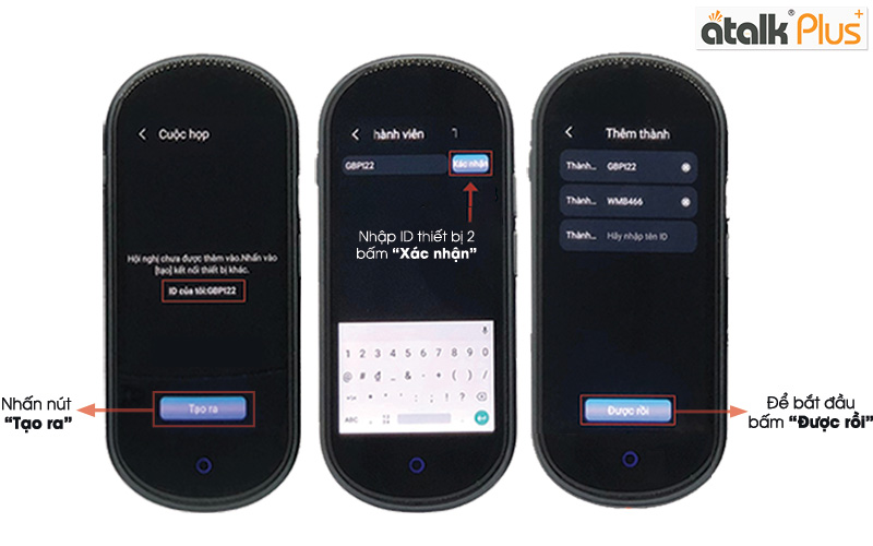 Hướng dẫn sử dụng tính năng dịch hội nhóm trên máy phiên dịch Atalk Plus+ (16GB); 