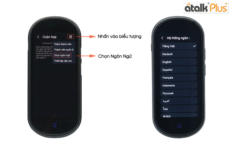 Hướng dẫn sử dụng tính năng dịch hội nhóm trên máy phiên dịch Atalk Plus+ (16GB)