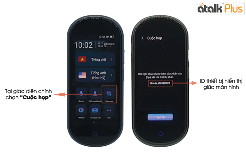 Hướng dẫn sử dụng tính năng dịch hội nhóm trên máy phiên dịch Atalk Plus+ (16GB); 