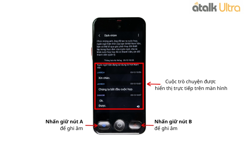 Cách Dịch Hội Nhóm Trên Máy Phiên Dịch Ngôn Ngữ ATalk Ultra
