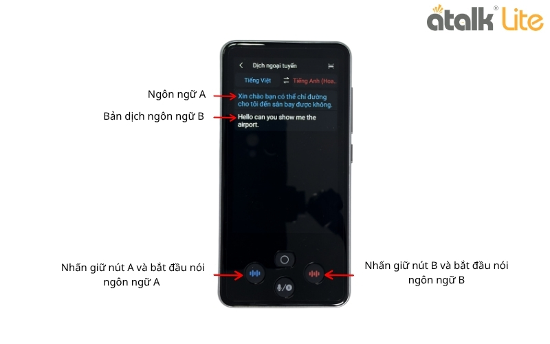 Các Dùng Tính Năng Dịch Offline Không Cần Mạng Trên Máy Dịch ATalk Lite