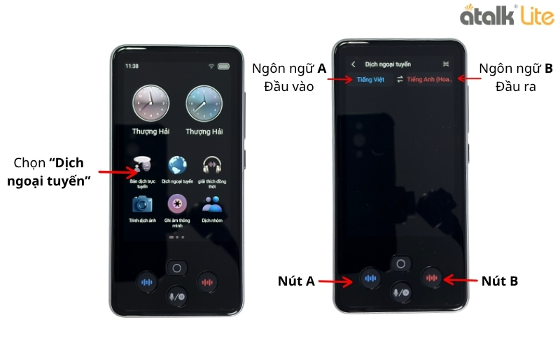 Hướng Dẫn Sử Dụng Tính Năng Dịch Ngoại Tuyến Trên Máy Phiên Dịch ATalk Lite