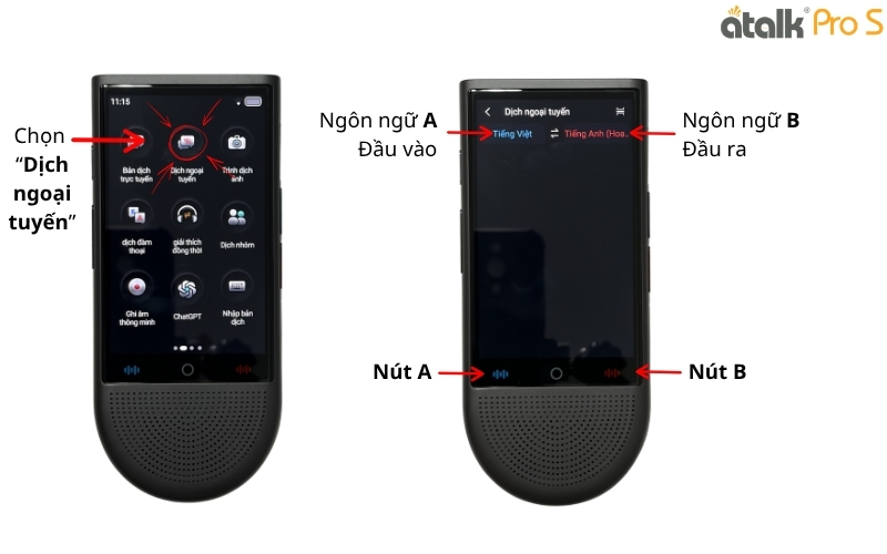 Hướng Dẫn Sử Dụng Tính Năng Dịch Ngoại Tuyến Trên Máy Phiên Dịch ATalk Pro S