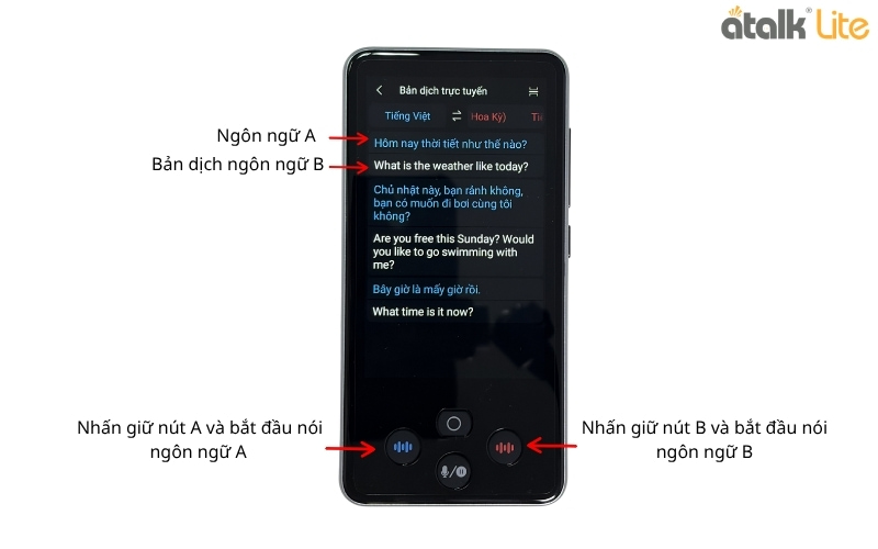 Cách Dịch Trực Tuyến Trên Máy Thông Dịch Ngôn Ngữ ATalk Lite