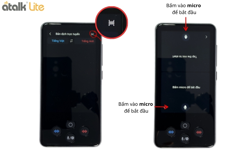Cách Dịch Trực Tuyến Trên Máy Thông Dịch Ngôn Ngữ ATalk Lite