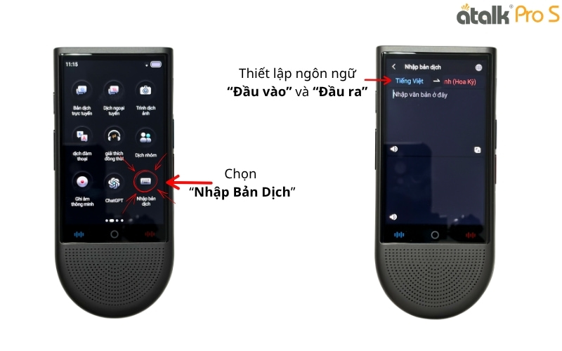 Hướng Dẫn Sử Dụng Tính Năng Dịch Văn Bản Trên Máy Phiên Dịch ATalk Pro S