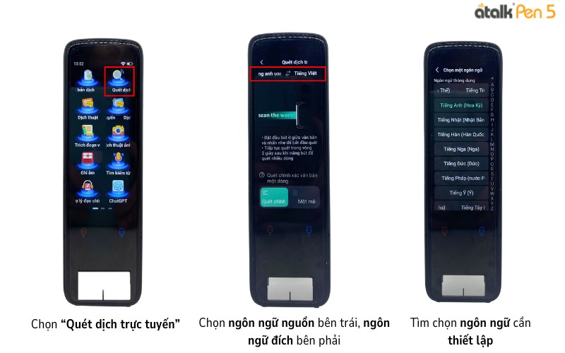 Hướng dẫn dùng tính năng quét bản dịch trực tuyến ATalk Pen 5 Hướng dẫn dùng tính năng quét bản dịch trực tuyến ATalk Pen 5