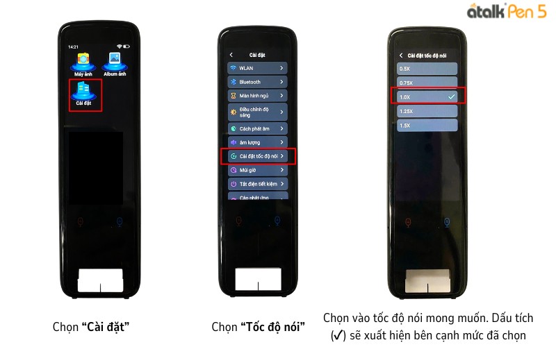 Điều chỉnh tốc độ nói của bút phiên dịch ngôn ngữ ATalk Pen 5 Điều chỉnh tốc độ nói của bút phiên dịch ngôn ngữ ATalk Pen 5