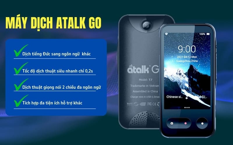 Máy Phiên dịch tiếng Đức giá rẻ ATalk Go Máy Phiên dịch tiếng Đức giá rẻ ATalk Go