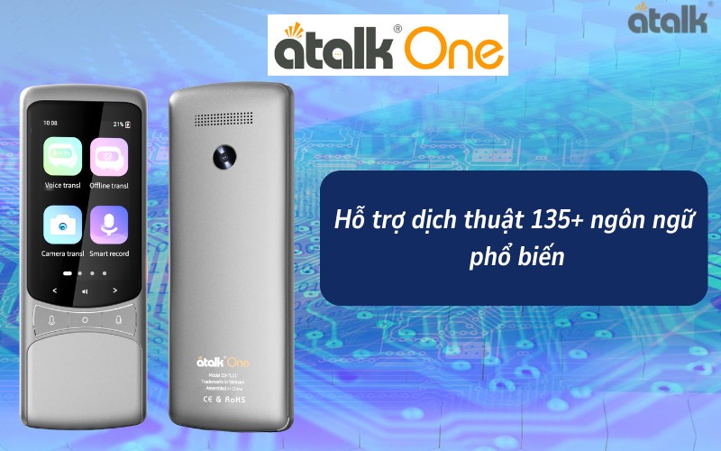 Máy phiên dịch 2 chiều 135 ngôn ngữ ATalk One Máy phiên dịch 2 chiều 135 ngôn ngữ ATalk One
