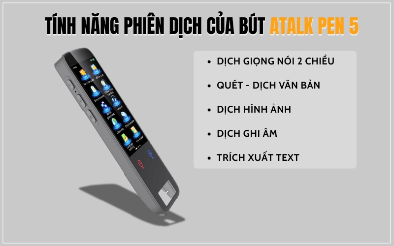 Review Những Tính Năng Phiên Dịch Trên Bút Quét Dịch Ngôn Ngữ ATalk Pen 5