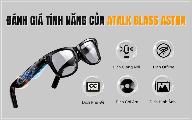 Review Những Tính Năng Được Tích Hợp Trên Kính Thông Minh ATalk Glass Astra