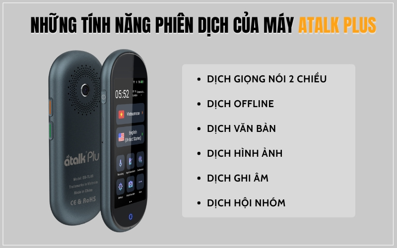 Đánh Giá Chi Tiết Những Tính Năng Phiên Dịch Trên Máy Thông Dịch ATalk Plus