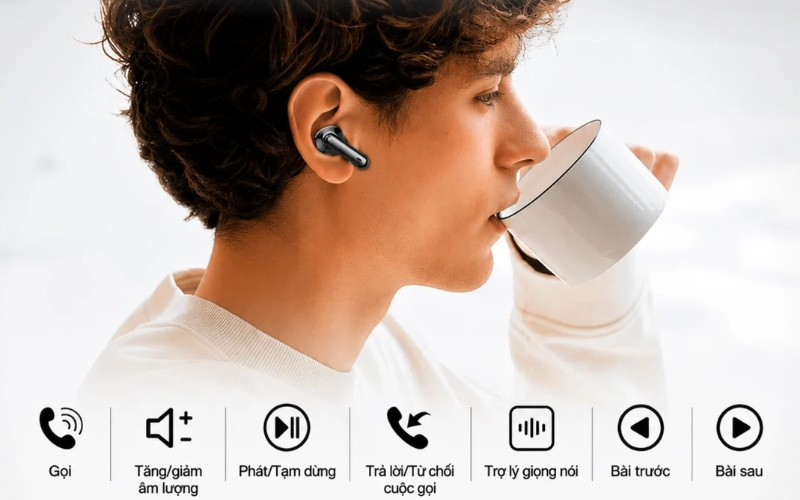 Điều Khiển Cảm Ứng Chỉ Với 1 Chạm Trên Tai Nghe ATalk Buds Neo